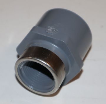 1 x 3/4 inch CPVC Schedule 80 Female Adapter with Stainless Steel Collar