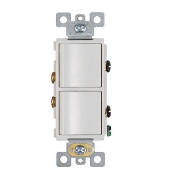 Broan P2RW Two Rocker Switch White