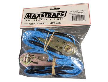 Maxstrap 06204 6 foot Blue Ratchet Strap 2-Pack