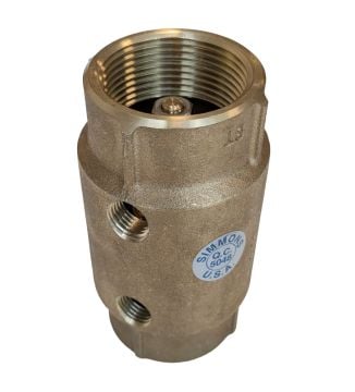 Simmons 582SB 1-1/4 inch Spring Check Valve Double Tapped 1/4 inch