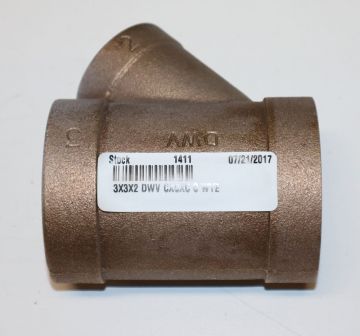 3 x 3 x 2 inch DWV Wye