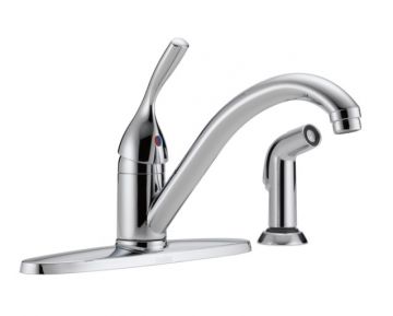 Delta 400-DST Single Handle Kitchen Faucet with Sprayer