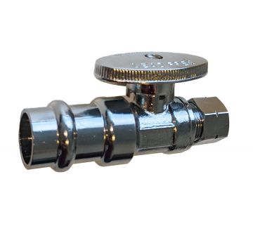 Everflow 1/2 Press x 3/8 OD Quarter Turn Straight Stop Valve