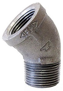 1-1/2 inch Galvanized Steel Malleable ST 45 Elbow