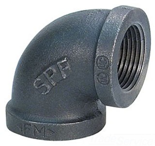 3/4 inch Black Malleable 90 Elbow
