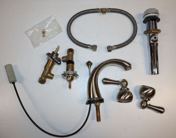 American Standard 7881.732.295 Satin Nickel Widespread Lavatory Faucet with Pop-Up