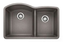 Blanco 440178 32 x 21 inch Diamond Silgranit II Double Undermount Sink Metallic Gray