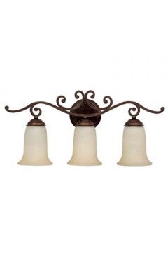Capital 1483BB-251 Cumberland 3-Light Vanity Fixture with Mist Scavo Glass Shades Burnished Bronze