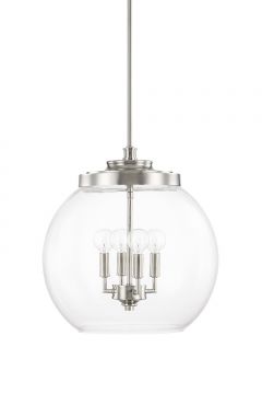 Capital 321142PN Mid-Century 4-Light Pendant Polished Nickel