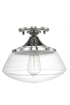 Capital 3537PN-129 Baxter Single Light Semi-Flush Fixture Polished Nickel