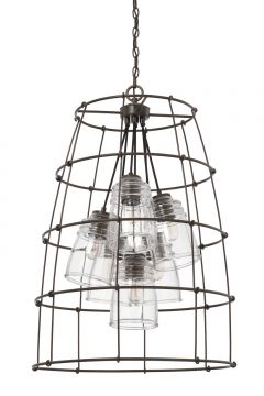 Capital 529761NG-462 Turner 6-Light Foyer Fixture Nordic Grey