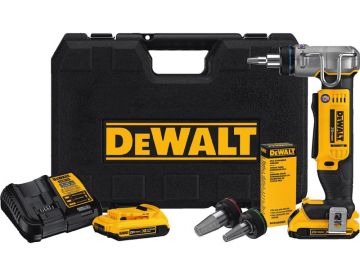 Dewalt DCE400D2 3/8-1 inch Pex Expansion Tool with 1/2, 3/4, 1 inch Heads, 2 Batteries and Charger