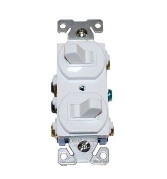 Cooper-Eagle 275W-BOX 3-Way Duplex Switch White