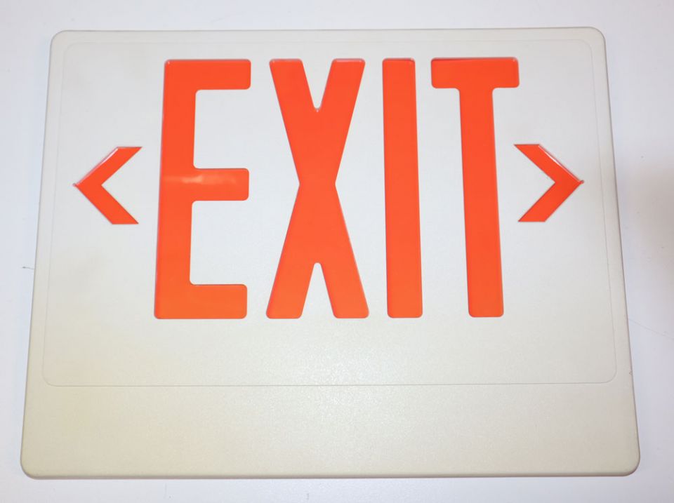 Supplies Depot: Exit Sign Face with Red Back