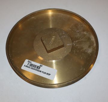 Fox Foundry 8 inch Brass Countersunk Cleanout Plug (Approx 8-1/2 inch OD)