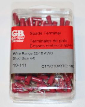 Gardner Bender 10-111 22-16 Insulated Spade Terminal 100 Count