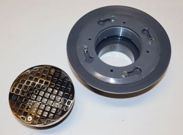 Jones Stephens D49133 3 x 4 inch Heavy Duty PVC Drain Base 3-1/2 inch Plastic Spud and Strainer