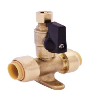 Legend 456-153NL 1/2 x 1/4 inch Drop Ear Tee with Icemaker Valve