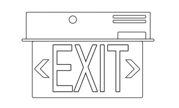 LightGuard SLELXSRCWH LED Edge Exit Light