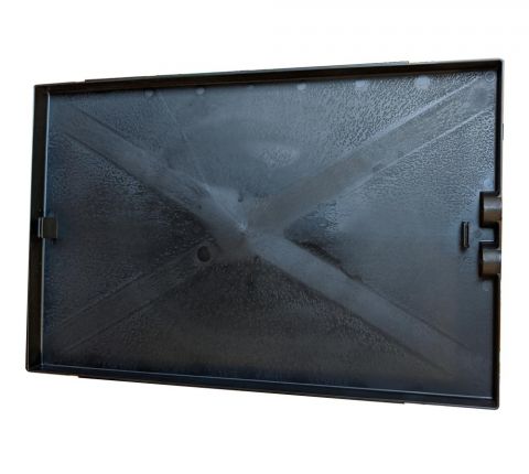 Horizontal drain pan insulation assembly. ports on