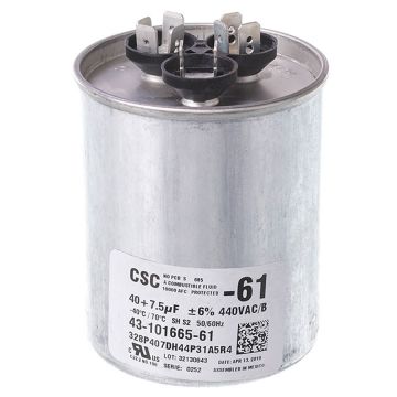 Rheem 43-101665-61 Capacitor - 40/7.5/440 Dual Round