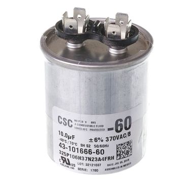 Rheem 43-101666-60 Capacitor - 10/370 Single Round