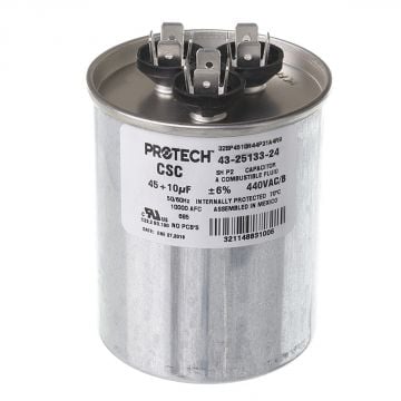 Rheem 43-25133-24 Capacitor - 45/10/440 Dual Round