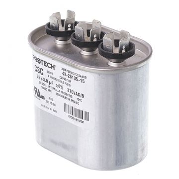Rheem 43-25135-15 Capacitor - 25/3/370 Dual Oval