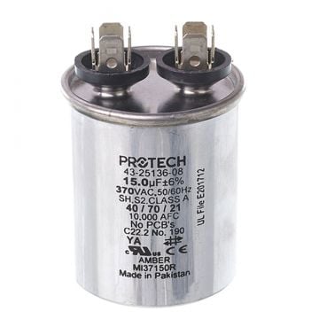 Rheem 43-25136-08 Capacitor - 15/370 Single Round