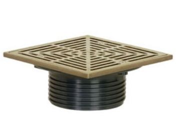 Sioux Chief 832-4HNQ 4 inch ABS Square Finish Head Drain with 6 inch Nickel Bronze Top