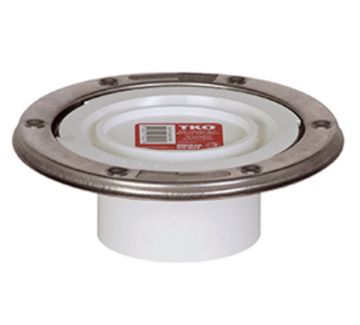 Sioux Chief 886-PTMS 3 inch PVC Spigot Closet Flange Stainless Steel Swivel Ring Total Knockout