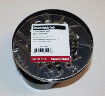 Sioux Chief 825-2AFS 2 inch ABS Offset Shower Drain with Stainless Steel Strainer