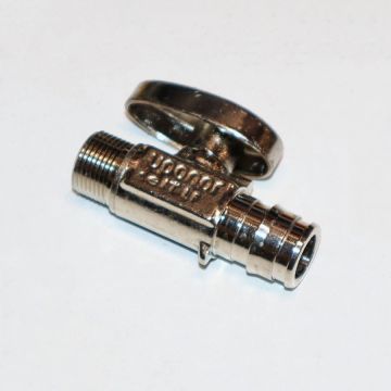 Uponor LF5865038 ProPEX Full-Port Straight Brass Stop Valve 1/2 inch PEX x 3/8 inch