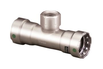 Viega 90180 Megapress Stainless Steel 316 3/4 x 1/2 inch PxPxF Tee