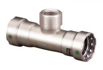 Viega 90200 Megapress Stainless Steel 316 1-1/2 x 1-1/2 x 1/2 PxPxF Tee