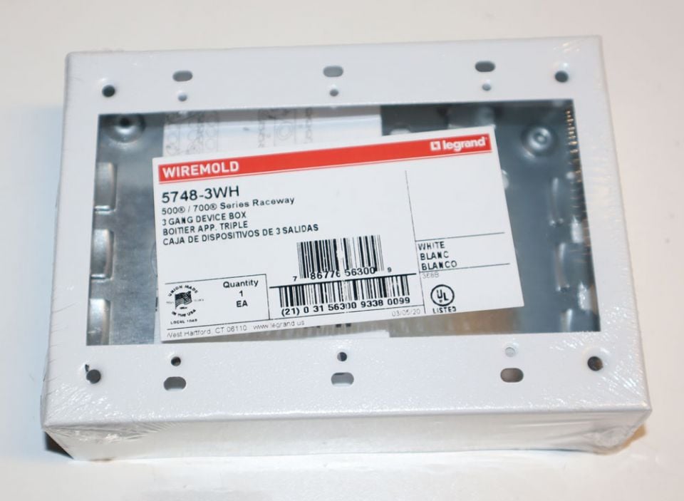 Supplies Depot: Wiremold 5748-3WH 3 Gang Device Box