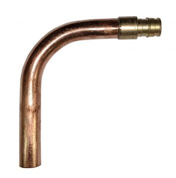 Zurn Expansion PEX Copper Shower Elbow 1/2 x 1/2 x 4 inch L Male Sweat QEMCEA33S4